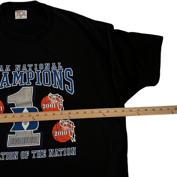 Duke Blue Devils NCAA Basketball Champs T-Shirt 2XL Black 1991 92 01 10 Cotton - Picture 7 of 8